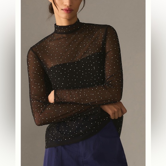 NWT Eva Franco Starlight Long-Sleeve Sheer‎ Tunic - Picture 3 of 10